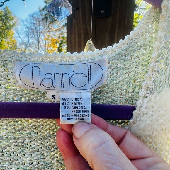 Nannelle vintage sweater (rayon, angora rabbit fur, linen) SZ S - Picture 6 of 6